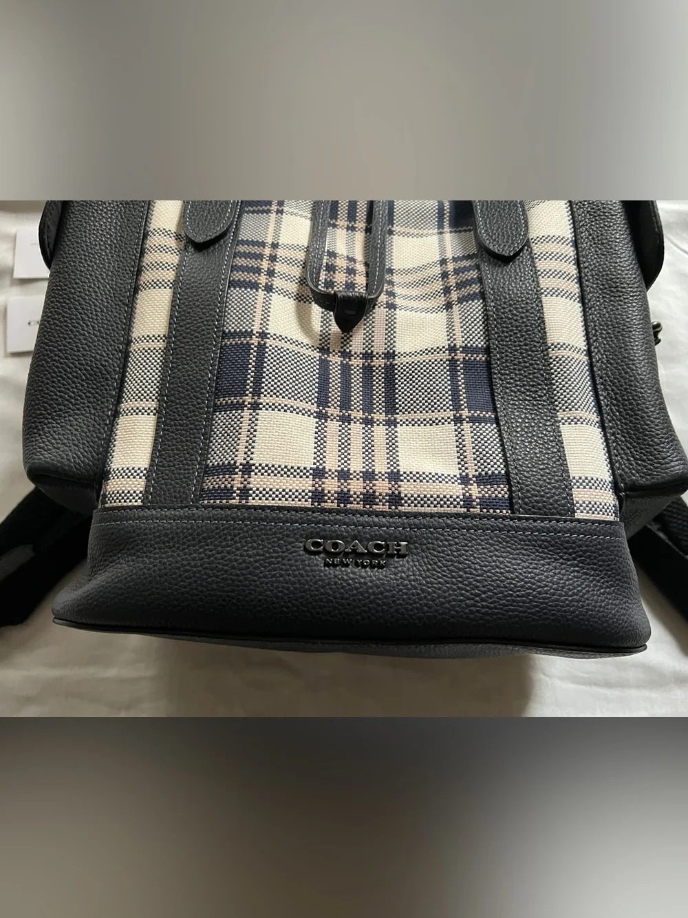 COACH Hudson Backpack With Garden Plaid Print C8187